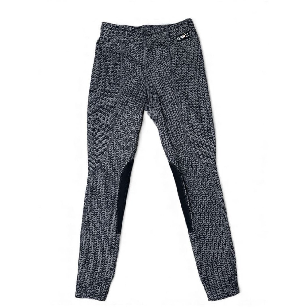 Kerrits Kids Fleece Lite II Knee Patch Riding Tight Grey/black Size Medium